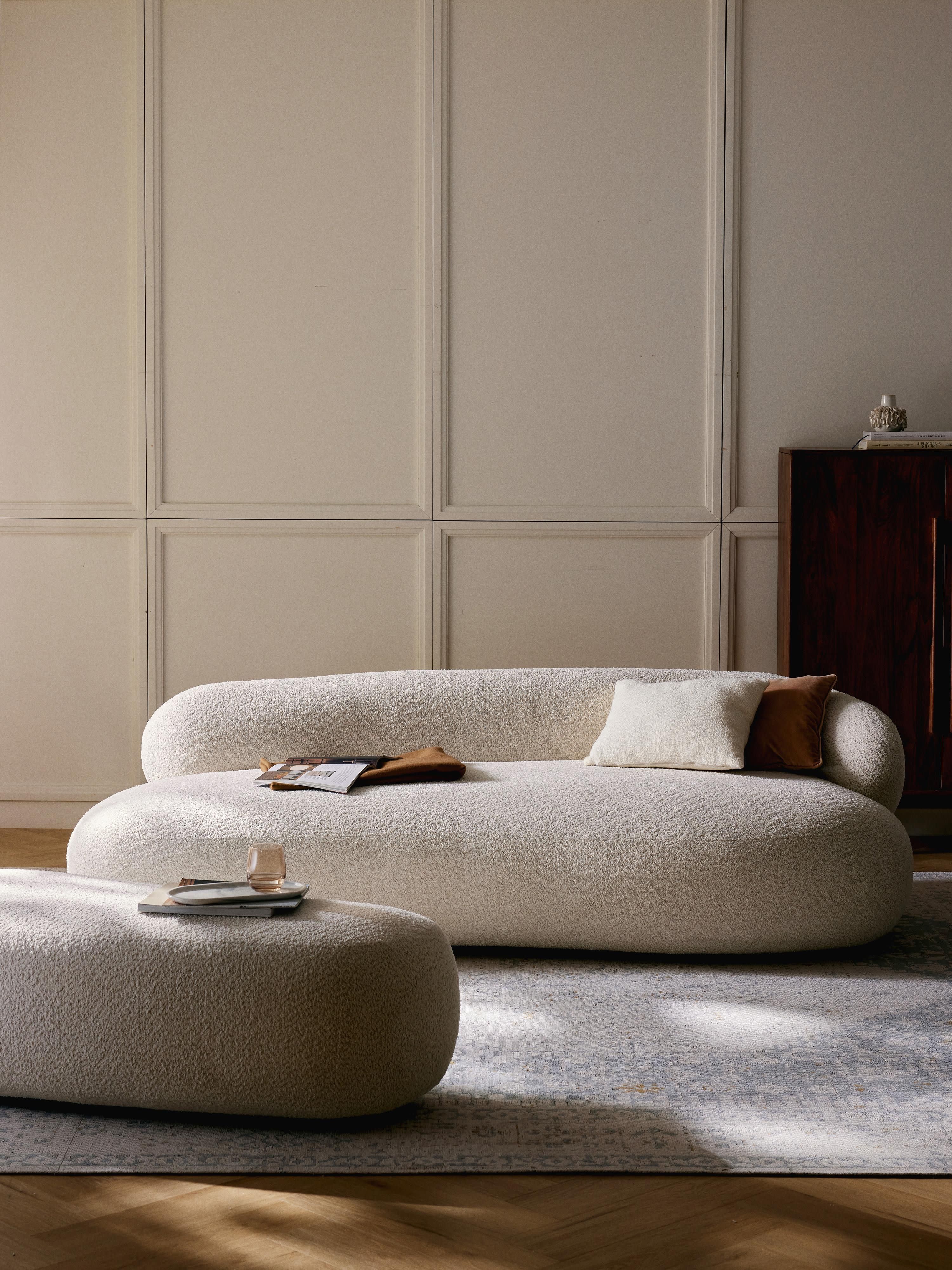Sofa Alba (3-Sitzer) aus Teddy-Bouclé