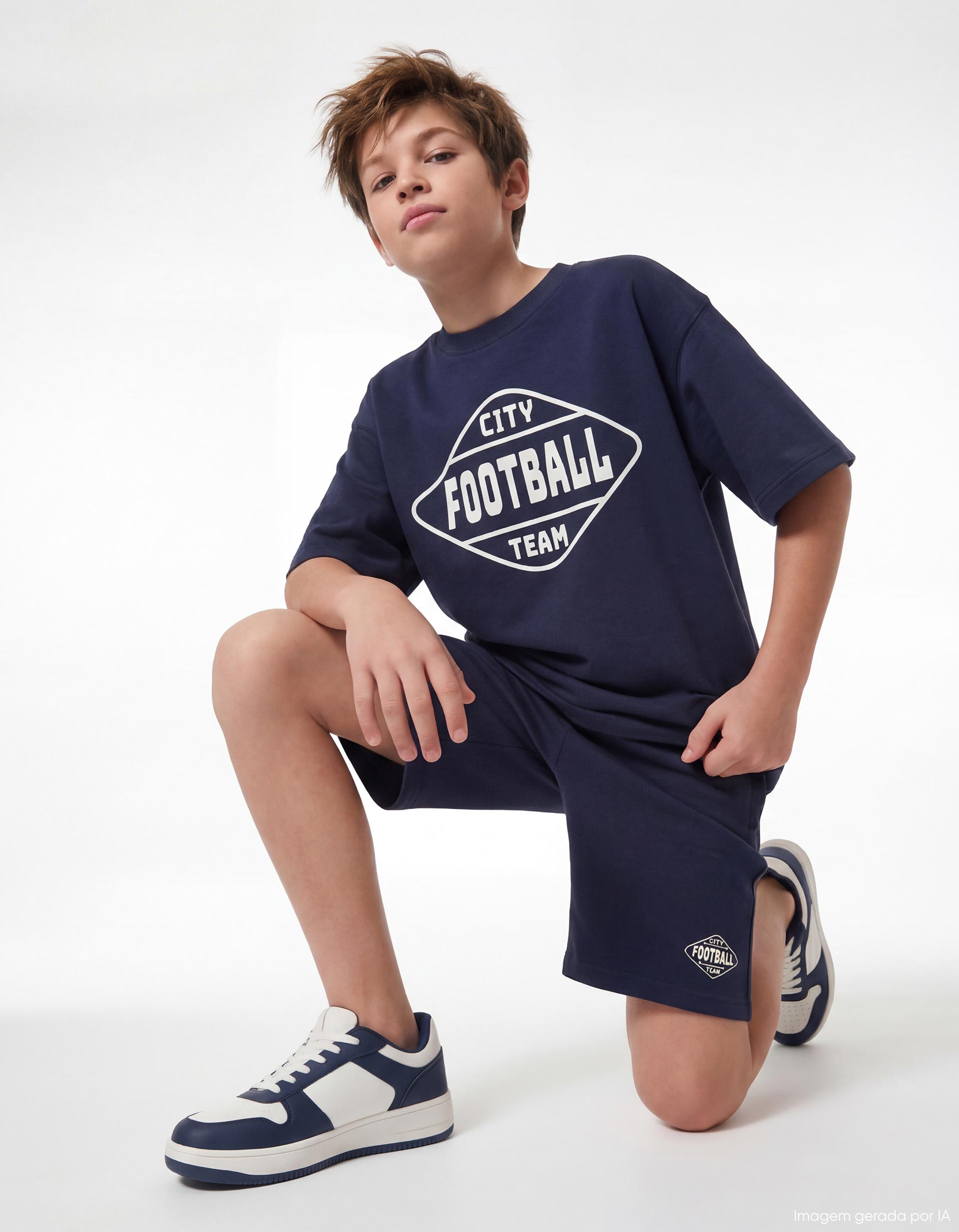 Conjunto T-shirt e Calções, Menino, Azul Escuro