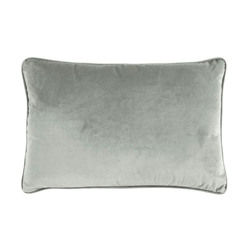 VELOURS - Coussin en velours gris clair 60x40