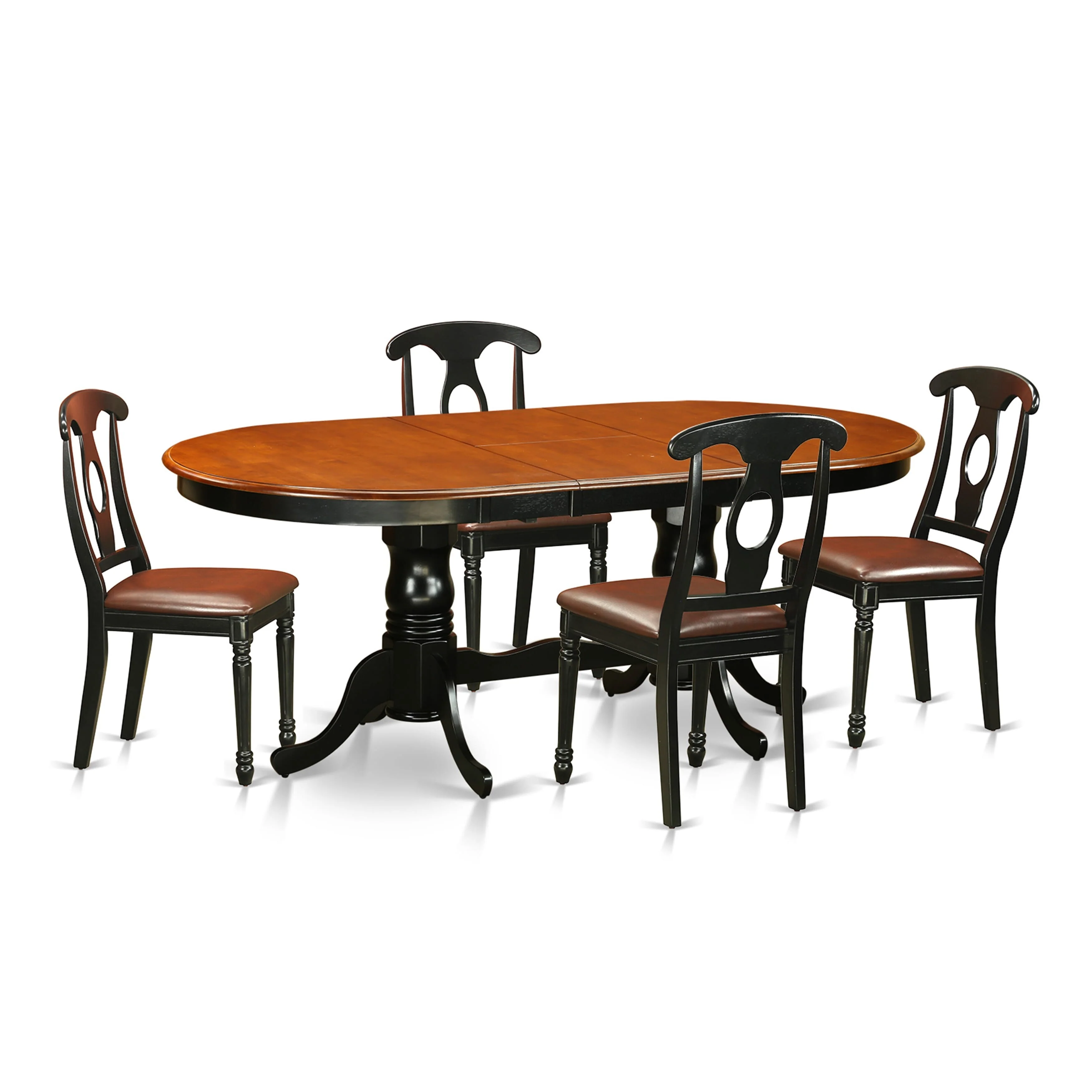 East West Furniture Dining Set Includes an Oval Table with Butterfly Leaf and Dining Chairs (Chair Seat Type Options)