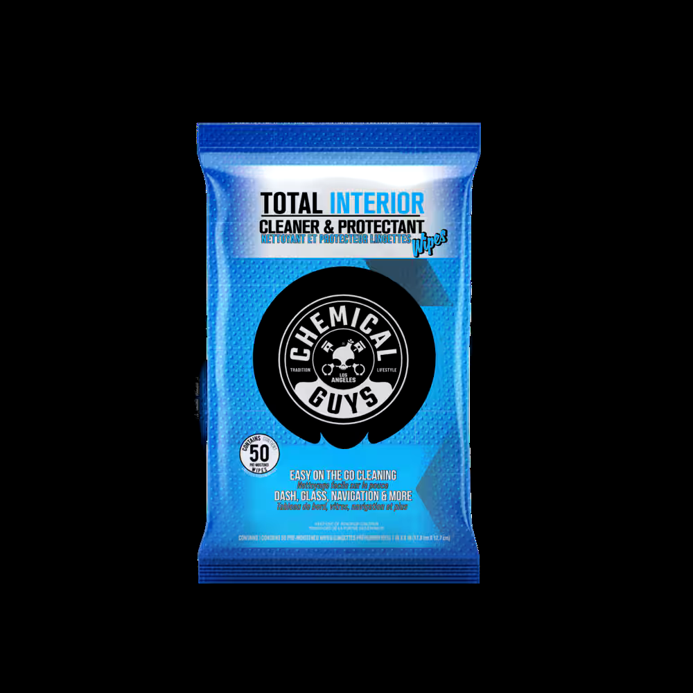 Chemical Guys Total Interior Cleaner & Multi-Purpose Protectant Wipes, 50-pk