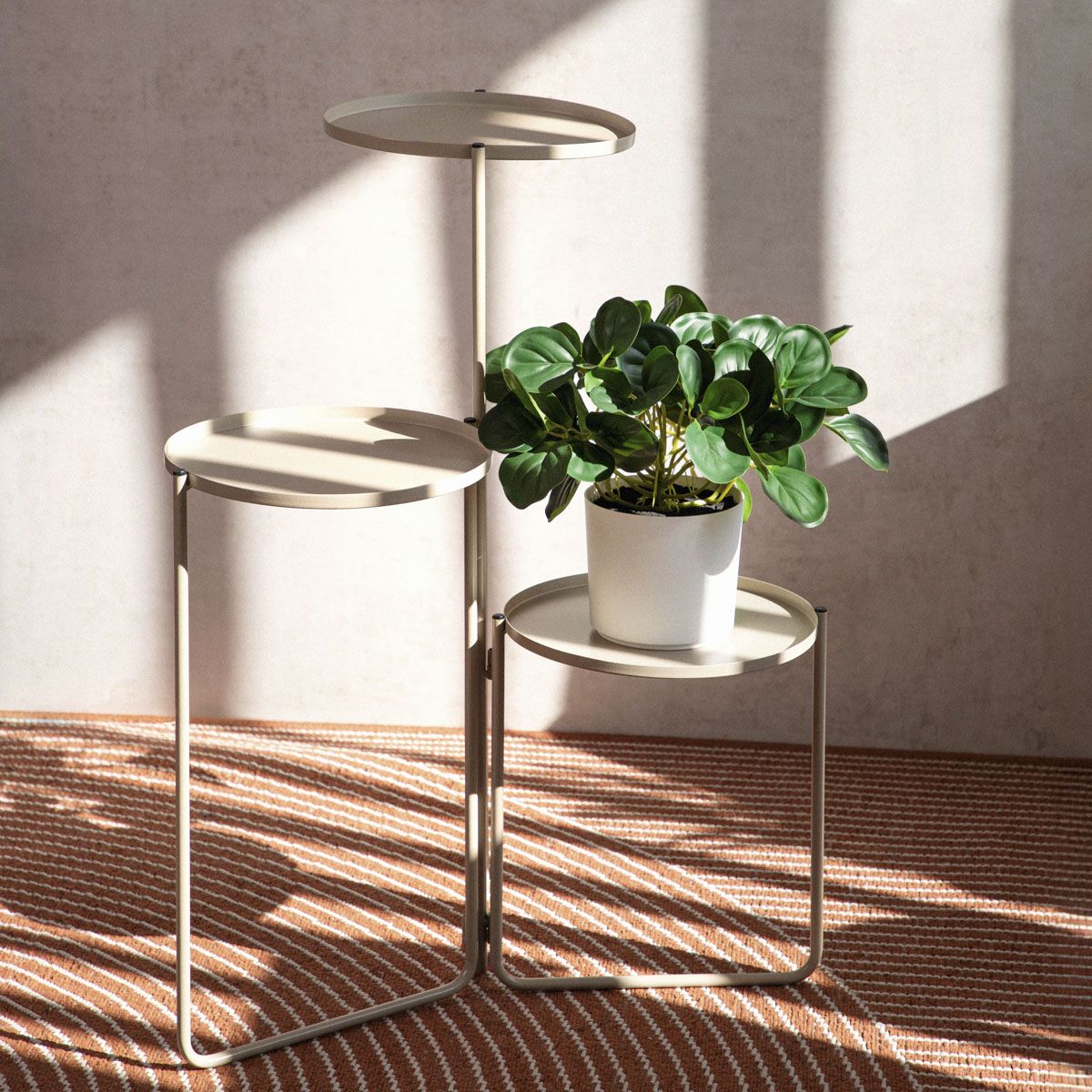 Kwietnik ROH trzypoziomowy beżowy 25x48x70 cm