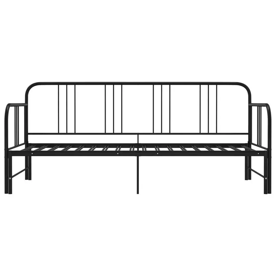 vidaXL - Onderschuifbed - Zwart - Metaal - 90x200 cm