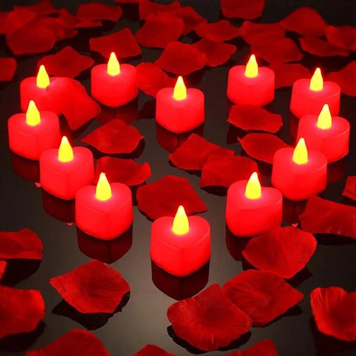 NNEOBA 24pcs Heart LED Flameless Tealight Candles