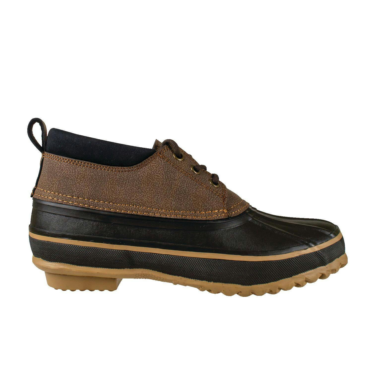 Outbound Men's Low Cut Waterproof Adjustable Duck Boot with Rugged Sole, Brown