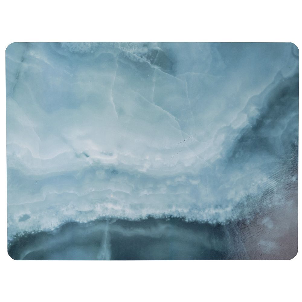 Set de table restangulaire plastique effet marbre Onyx bleu