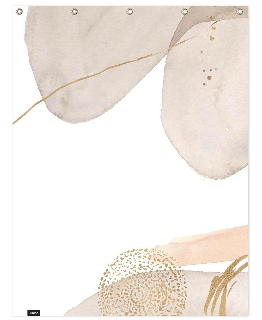 BENEATH THE SURFACE II - Rideau de douche en polyester en blanc ivoire & rose 150x200