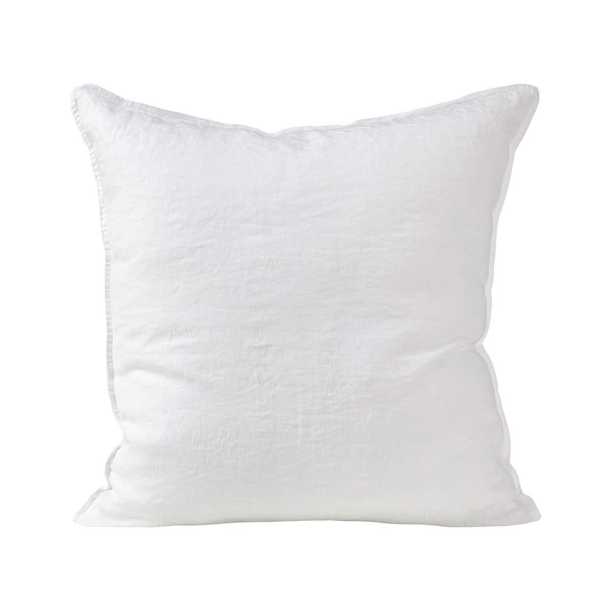 PETIT JOUR - Taie d'oreiller en  lin lavé blanc 65 x 65 cm
