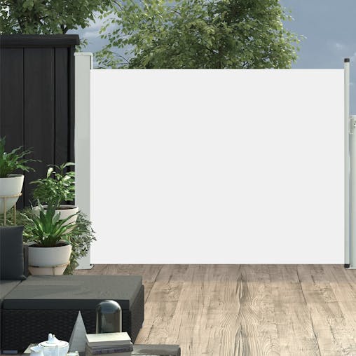NNEVL Patio Retractable Side Awning 140x500 cm Cream