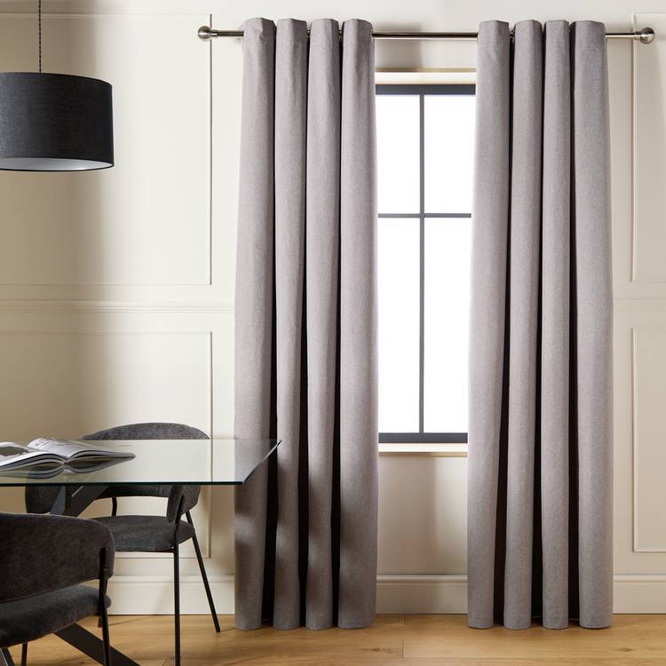 Habitat Blackout Eyelet Curtains - Flint Grey - 117x137cm