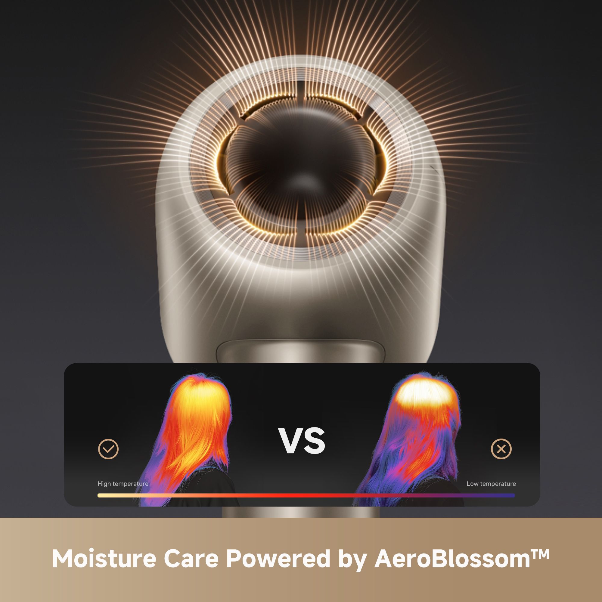 Mova Shine 10 Hair Dryer - Gold