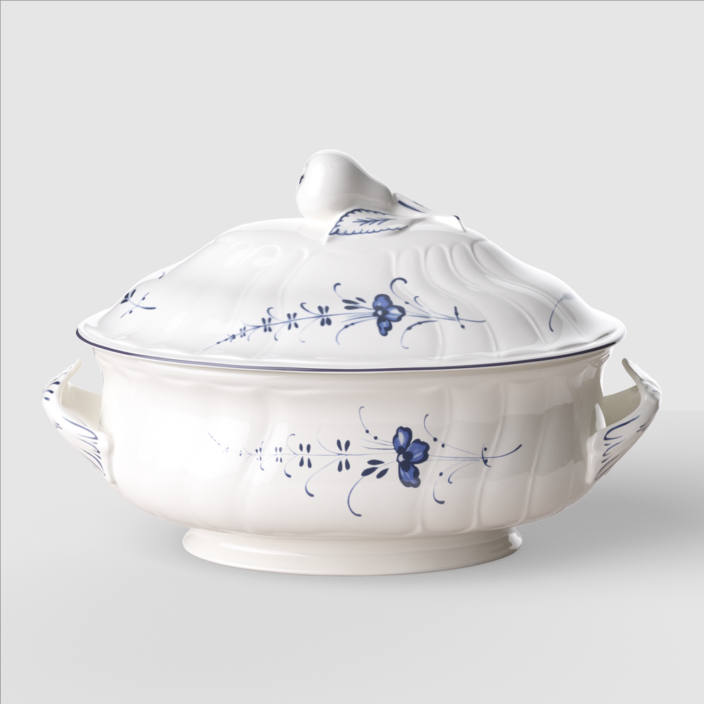 Vieux Luxembourg Tureen - White, 84.6 oz, Premium Porcelain