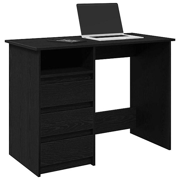 Bureau noir 102x50x75 cm bois d'ingénierie vidaXL