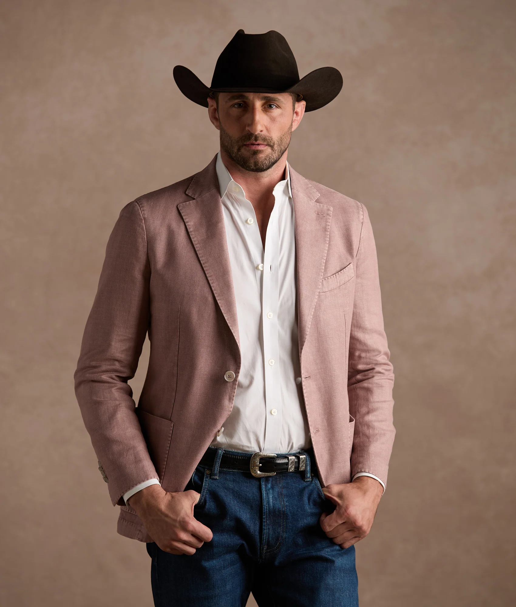 Herringbone Sport Coat - Modern Fit - Rose