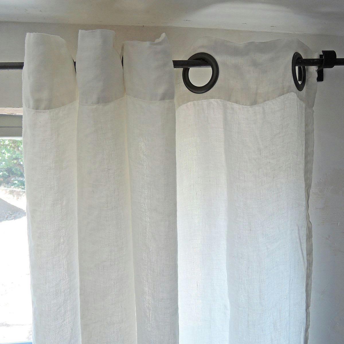 - Rideau en chanvre lavé Blanc