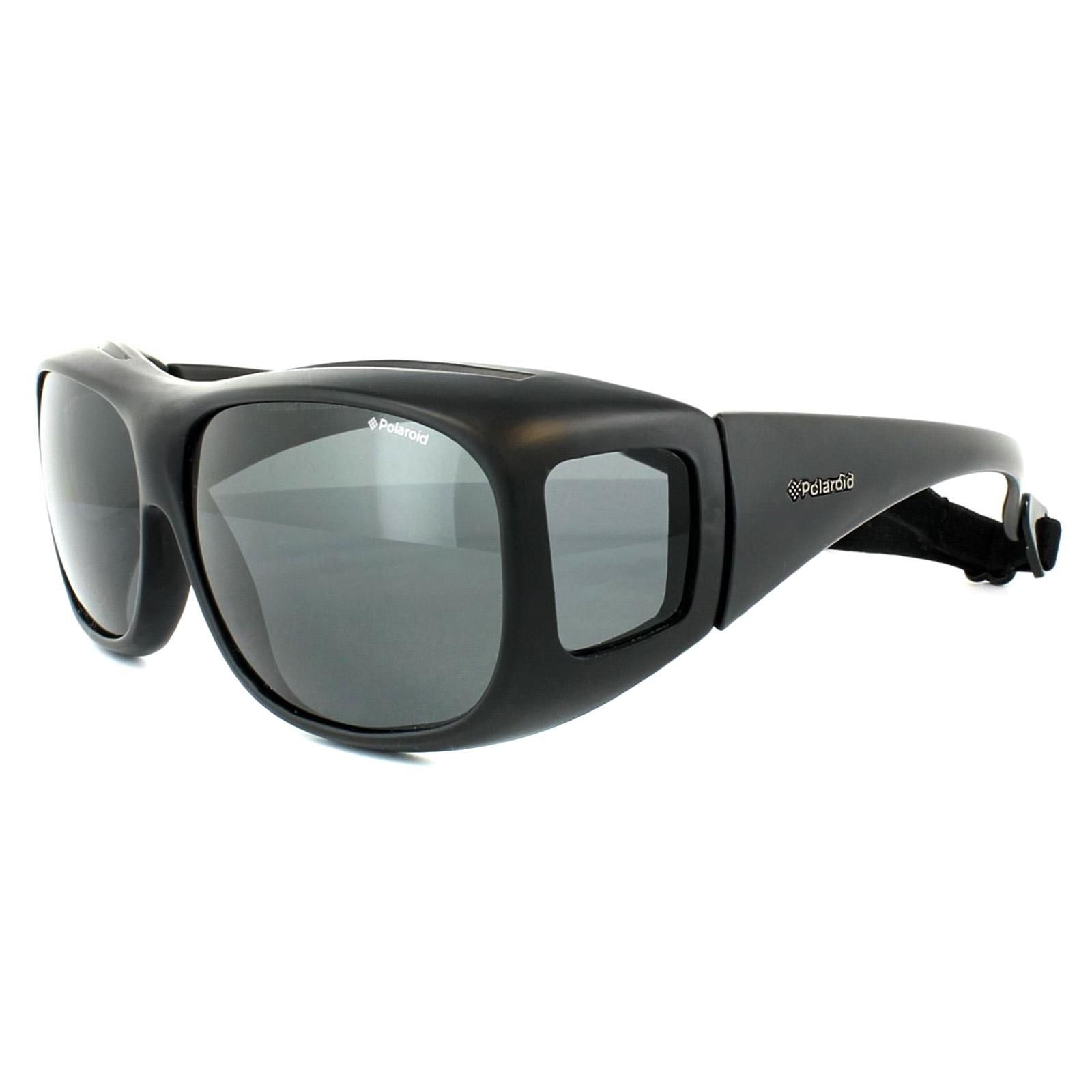 Polaroid Suncovers Wrap Black Grey Polarized Sunglasses