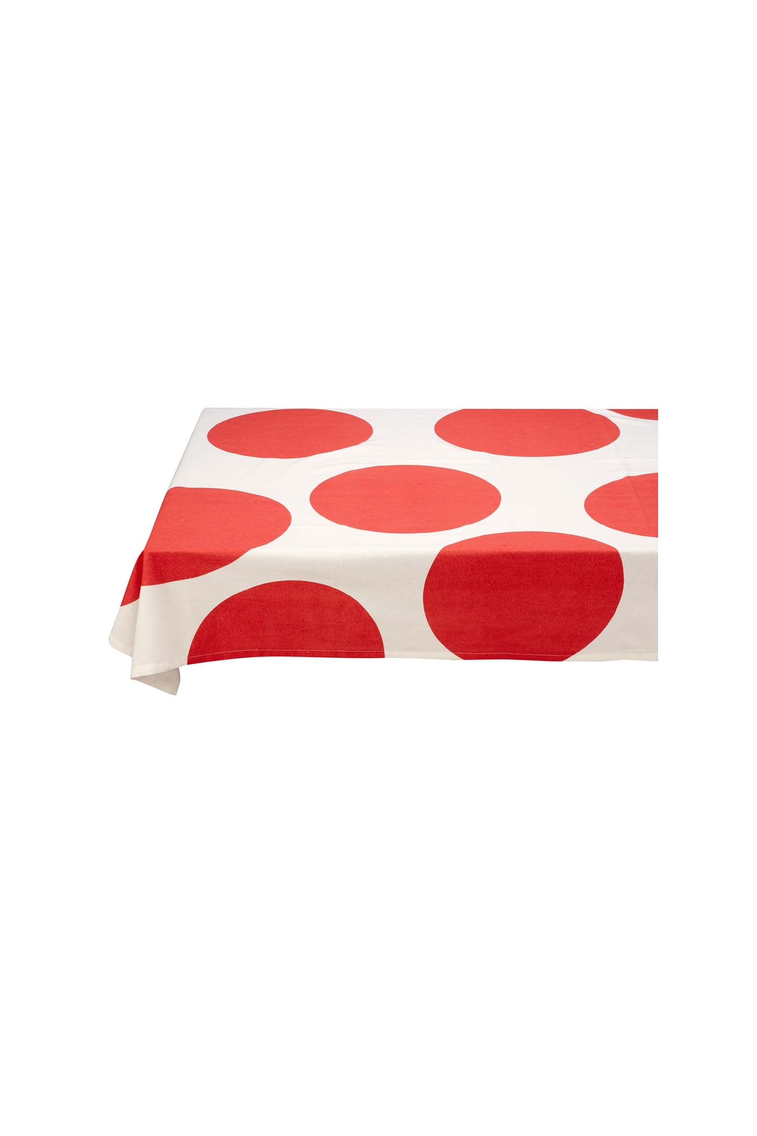 vtwonen - Tafelkleed - Stippen - Katoen - Rood - 150x250cm