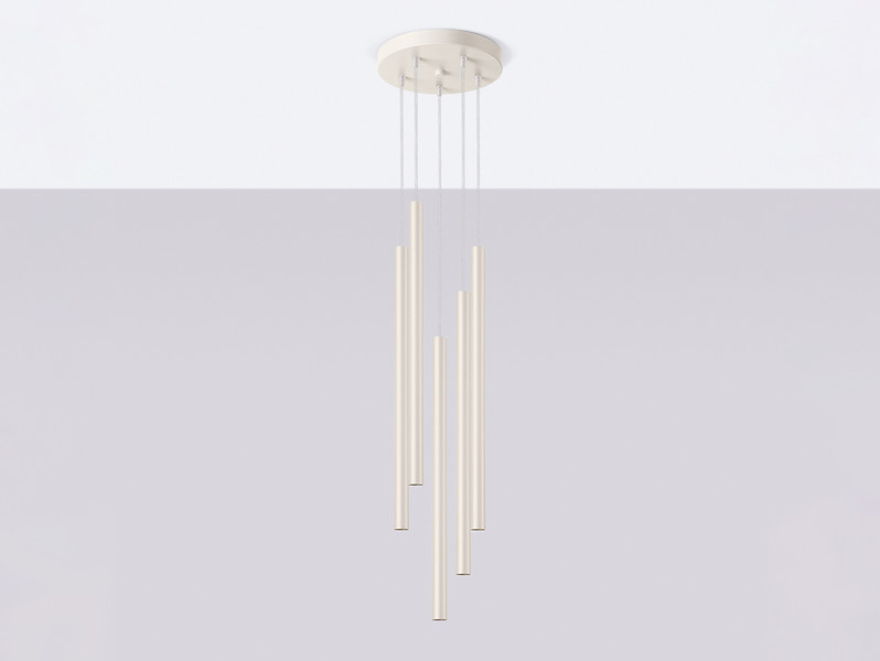 Lampa wisząca Pastelo 5-punktowa stalowa 104 cm beżowa