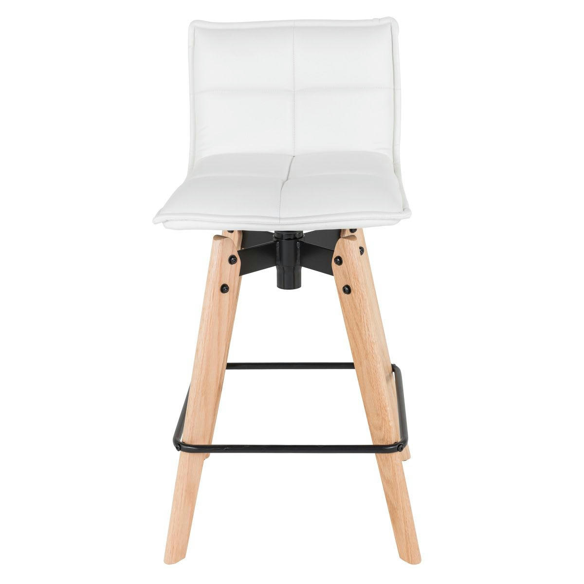 MAE - Chaise snack blanche en simili piétement chêne