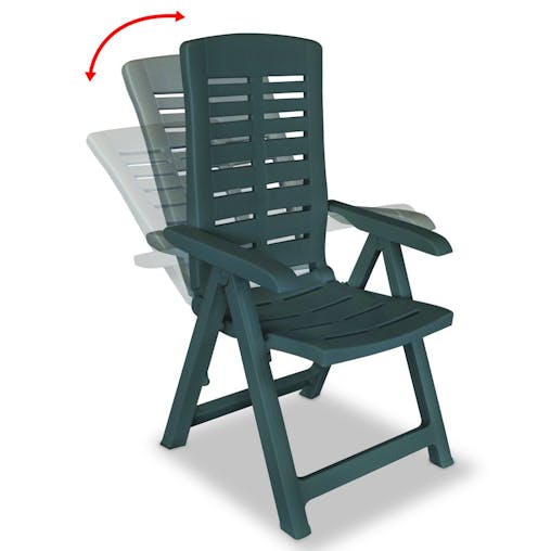 NNEVL Reclining Garden Chairs 4 pcs Plastic Green