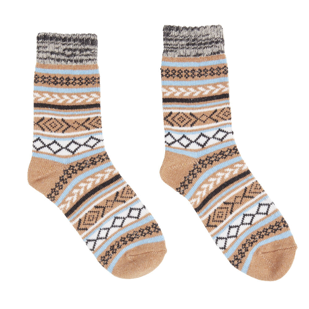 Chaussettes femme hiver tige longue motif jacquard - 5 modèles