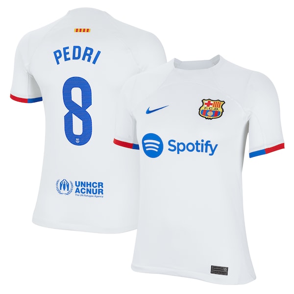 Pedri Barcelona Nike Youth 2023/24 Away Replica Jersey - White