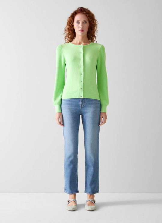 AllyGreen Cotton Ridge Stitch Cardigan