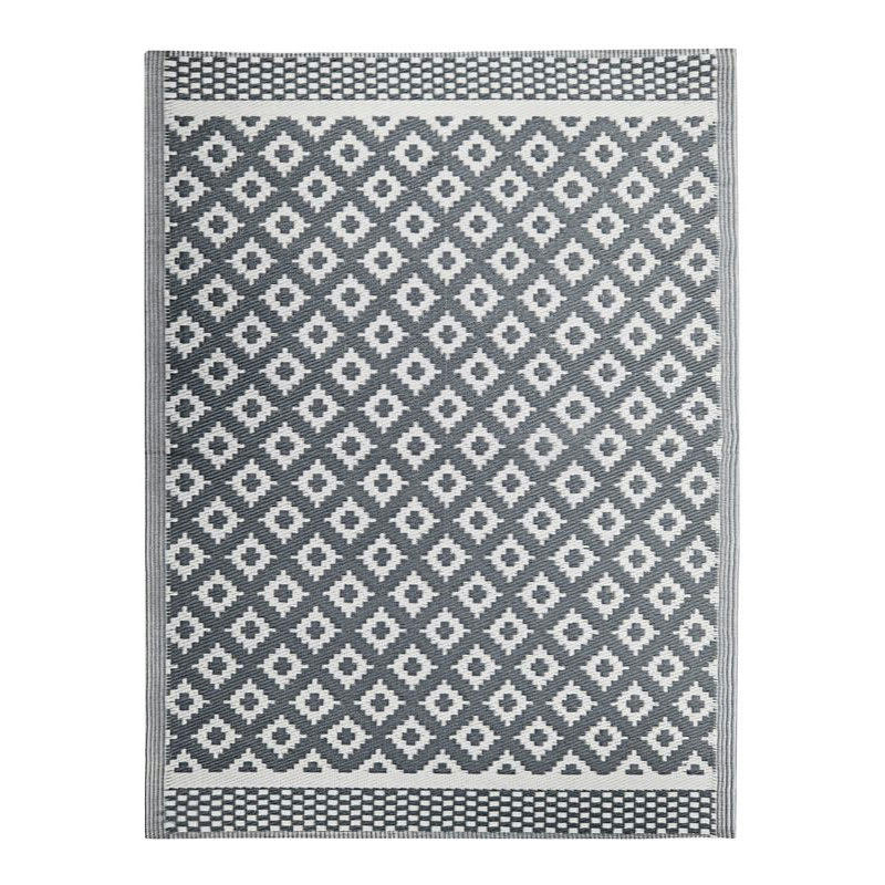 NATOU - Tapis d'extérieur motifs géométriques gris 180x240