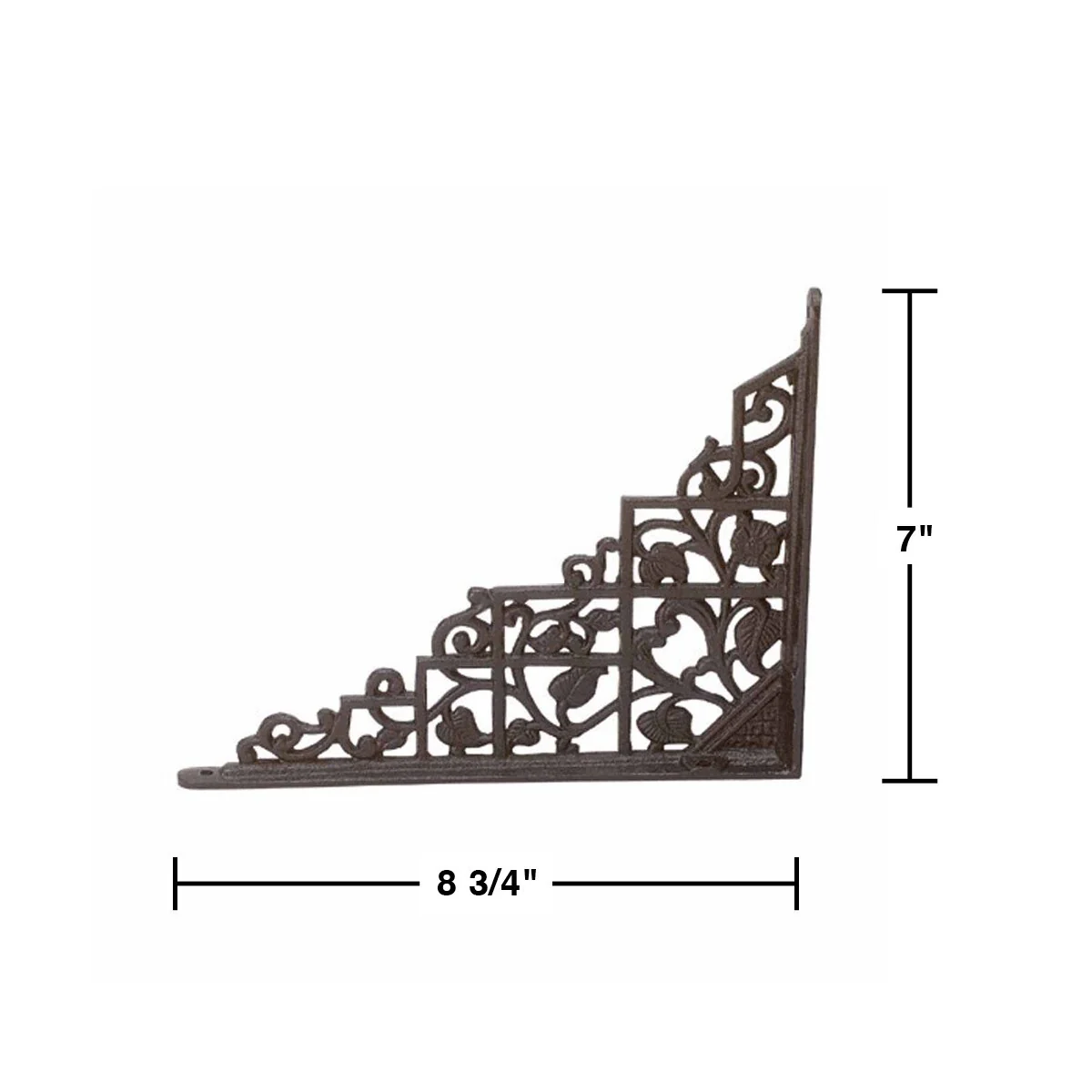 Pair Shelf Brackets Black Aluminum 7 X 8 3/4 Renovators Supply