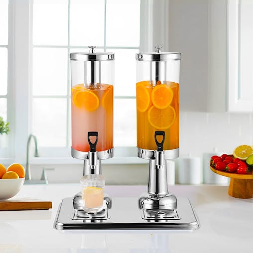 SOGA 6L Dual Stainless Steel Beverage Dispenser with Ice Cylinder