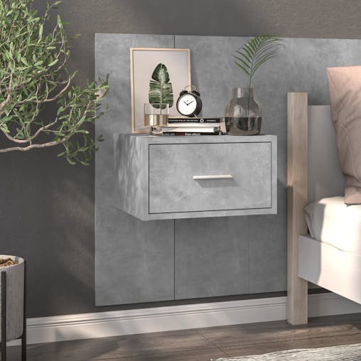 NNEVL Wall-mounted Bedside Cabinet Concrete Grey