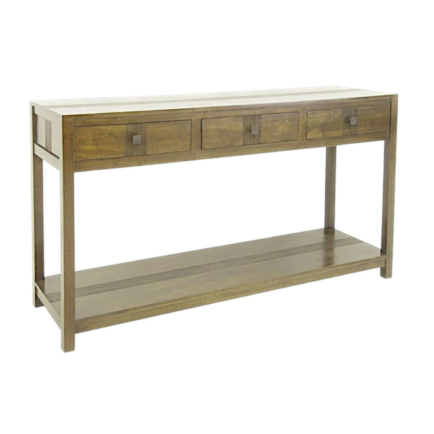 Console 3 tiroirs double plateau hévéa 150cm GALA