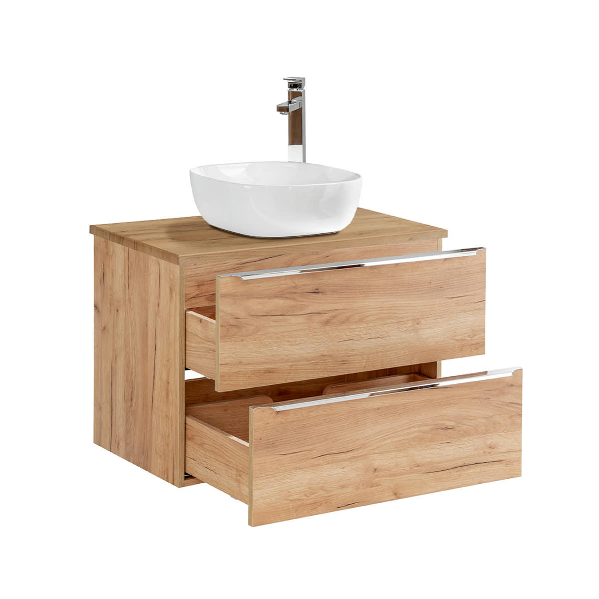 - Meuble simple vasque 80cm naturel