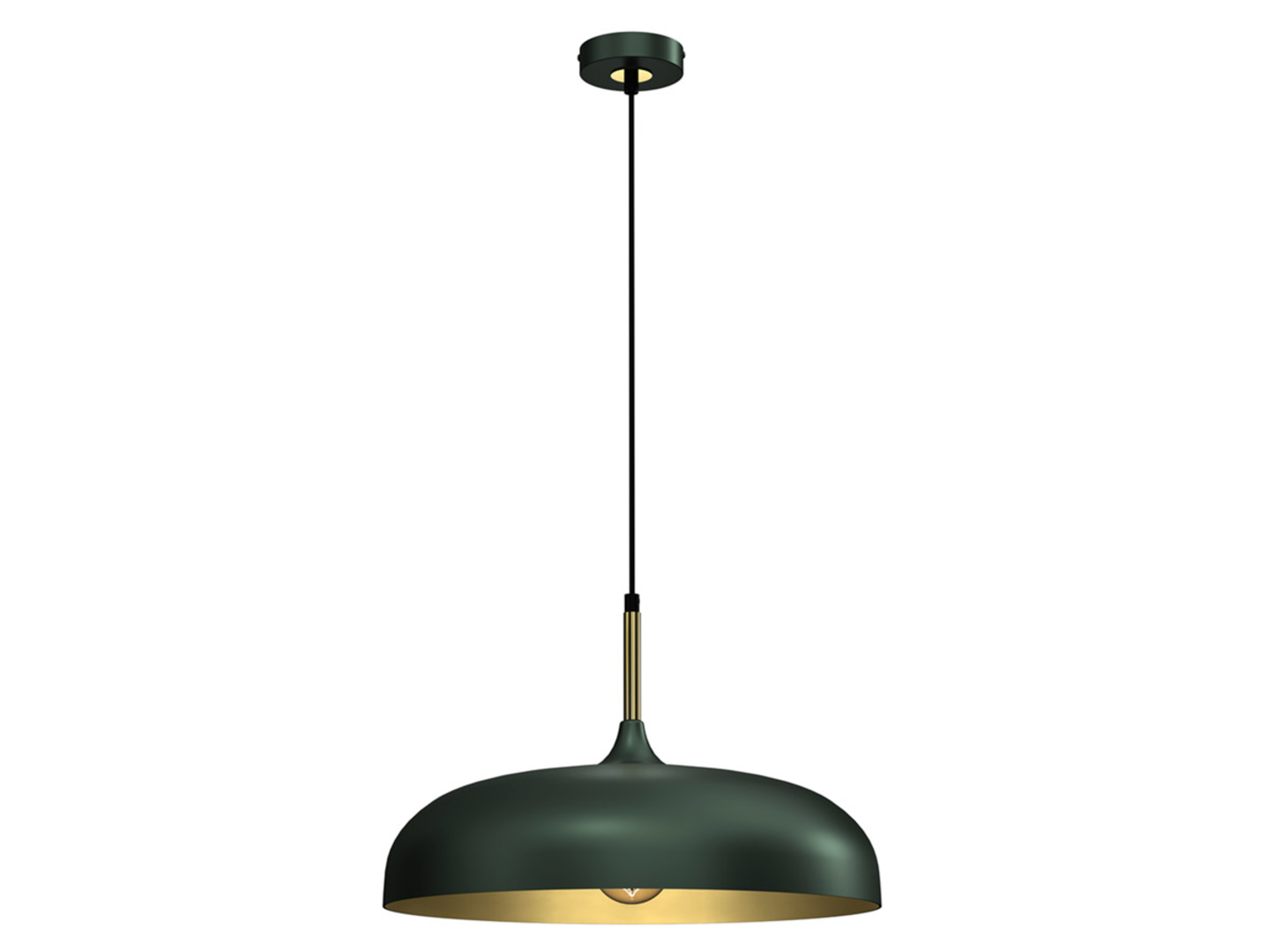 Lampa wisząca Lincoln metalowa zielono-złota