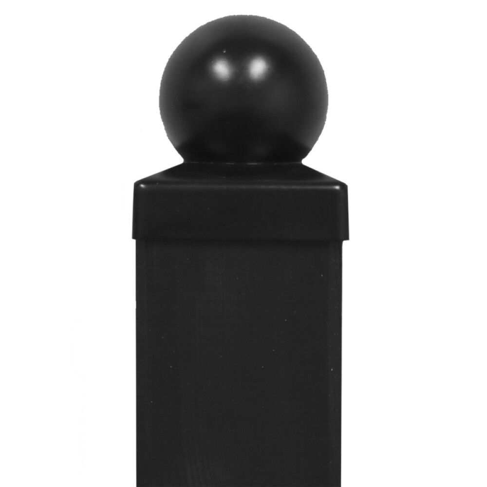 STOLPEHATT NSH GALVANISERT MED KULE 71X71MM SVART