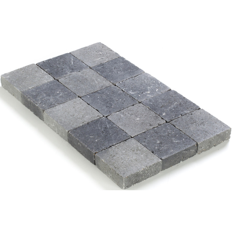 Pavé en béton gris et noir 15 x 15 x 5 cm COBO GARDEN