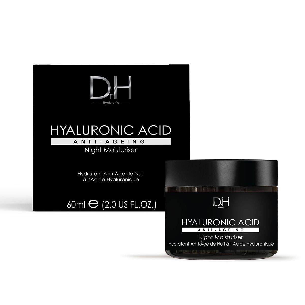 Dr H Hyaluronic Acid Anti-Ageing Night Moisturiser 60ml for Hydration and Moisturising