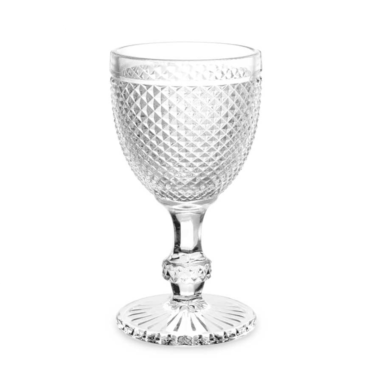 Copo de vinho DIAMOND com pé em vidro 33cl