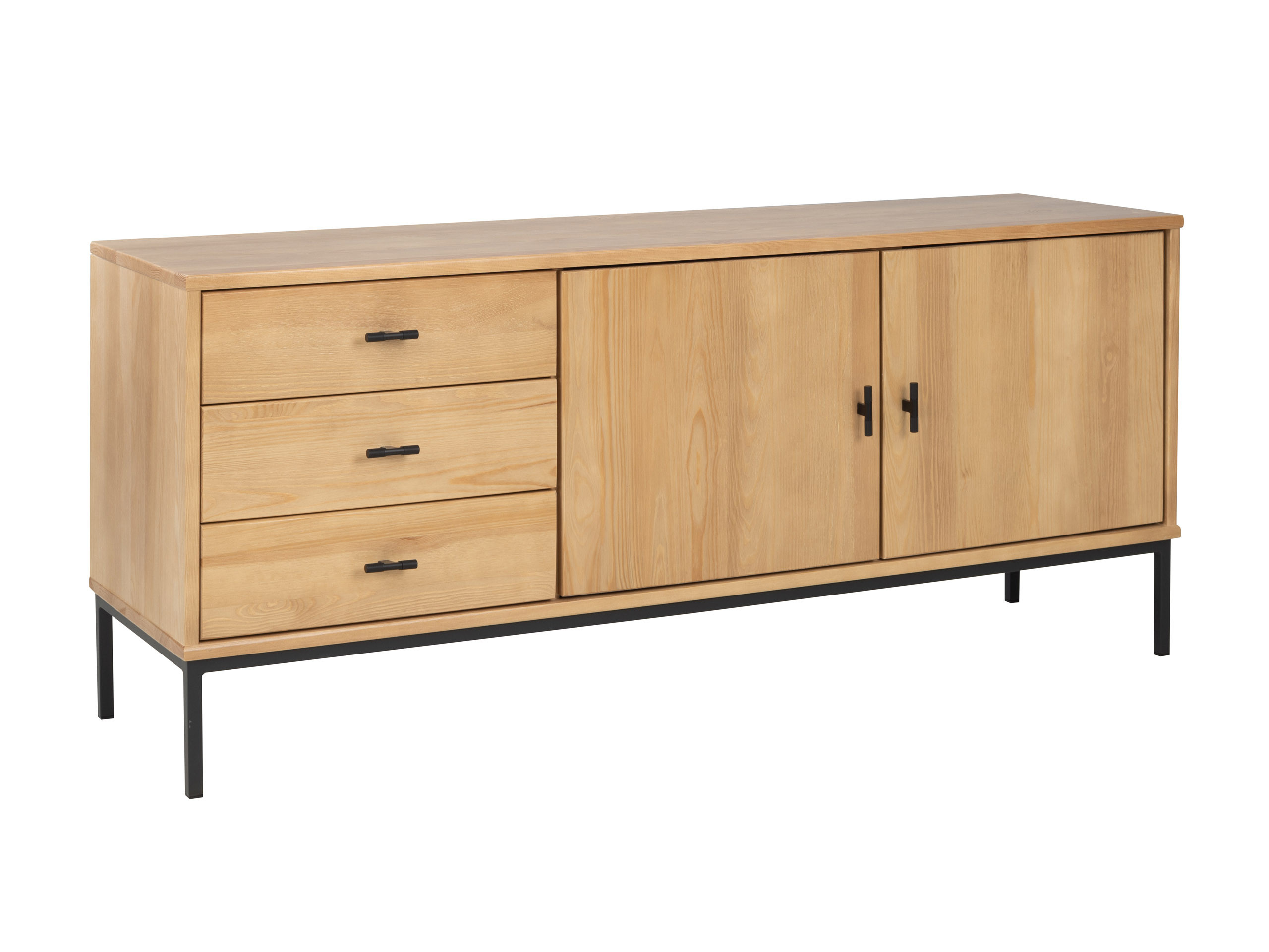 Komoda II drewno z metalem SIRIO LOFT, kolor dębowy