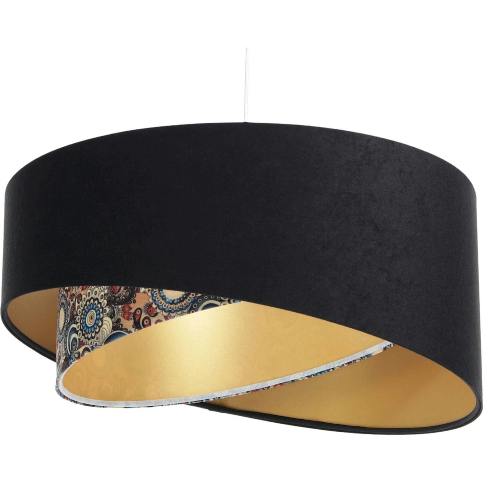 GALAXY ECO - Suspension Tissu Noir 45x45x21 cm