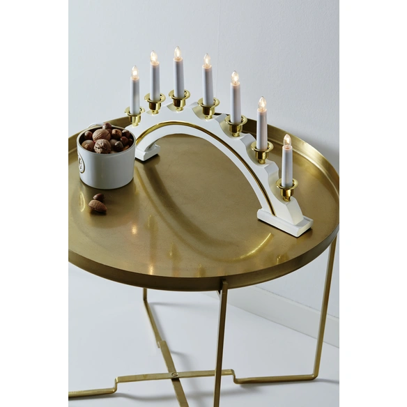 Weihnachtsbeleuchtung »CELINE«, Holz weiß, 7-flammig 34V, EIN/ AUS- Schalter,E10
