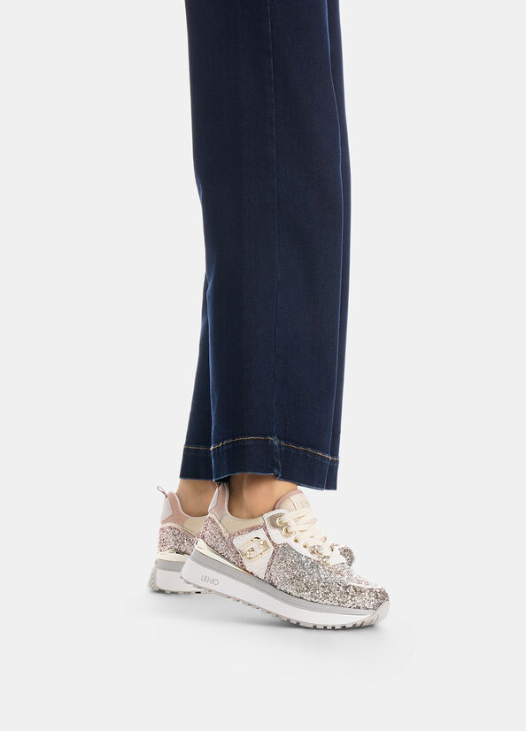 Sneakers platform full glitter