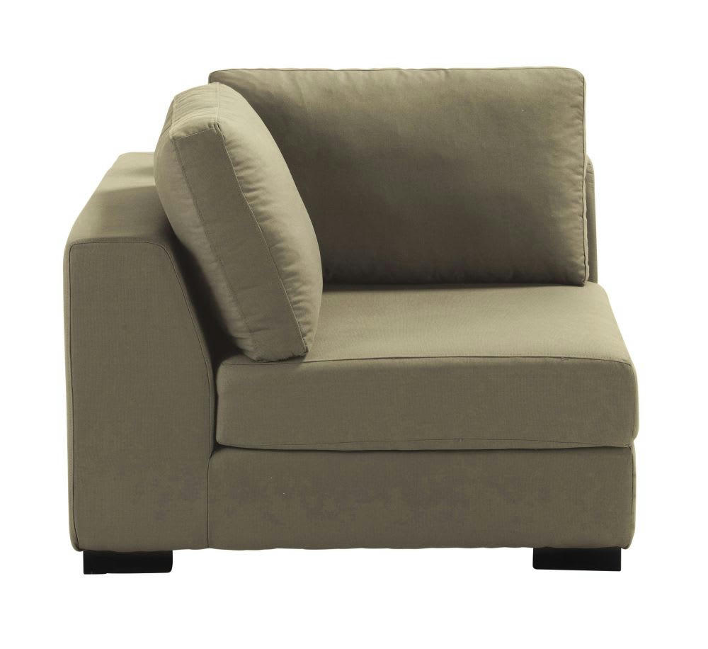 Terence - Angle pour canapé modulable en toile gris taupe