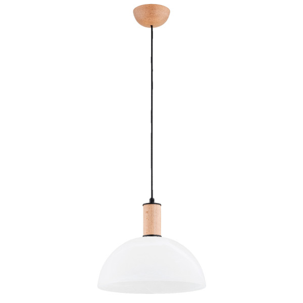 Lampa wisząca jasne drewno-biała TERRIN 1xE27x15W wym: 90x30x30 cm Alfa