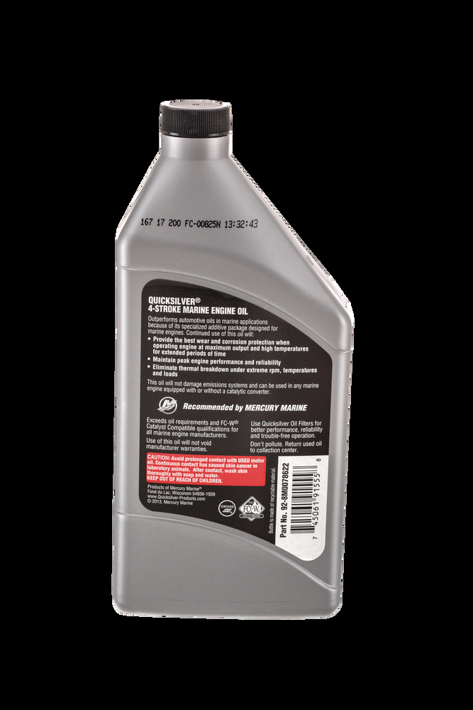Quicksilver 4-Stroke Synthetic Blend Marine Engine Oil 25W40, 1-L