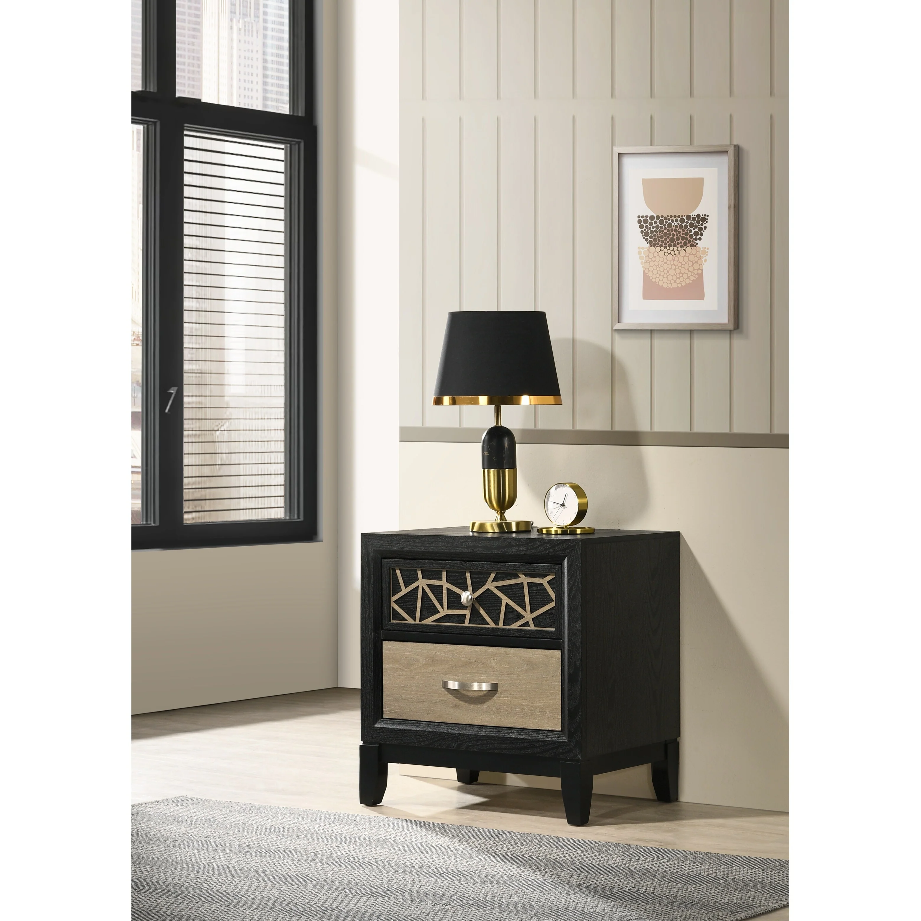 Selena Modern & Contemporary Nightstand Made with Wood
