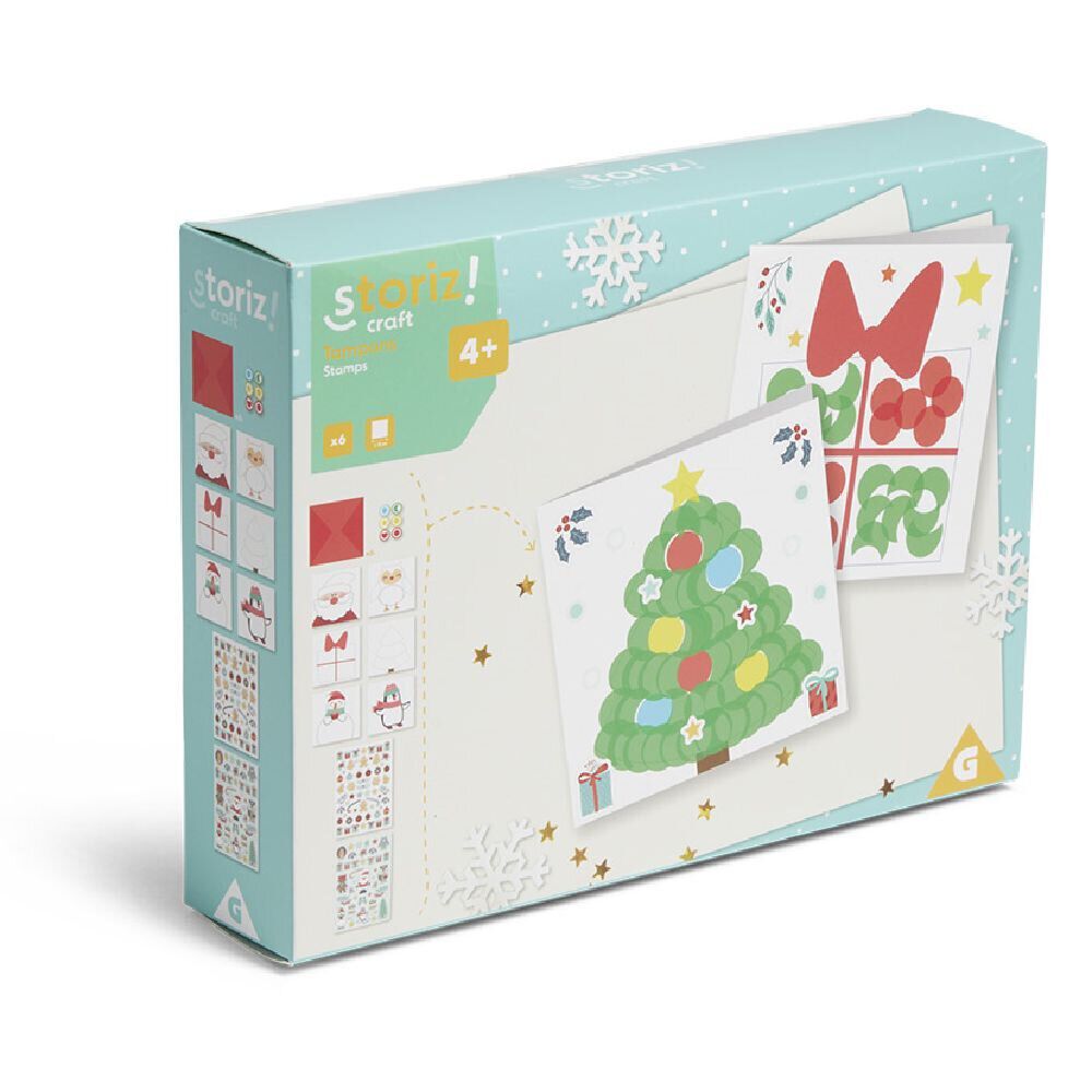 Carte de No&euml;l x6 à confectionner avec tampons et stickers