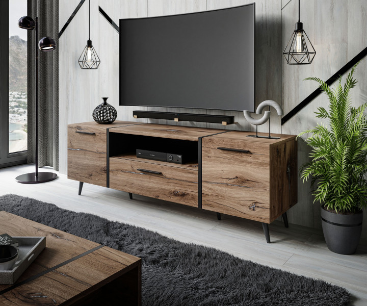 Szafka RTV ONYX LOFT na nóżkach uchwyty