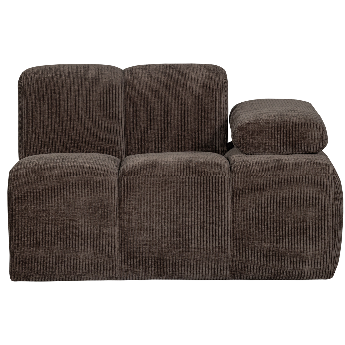 WOOOD 1-zits bank met arm rechts Mojo - Ribstof - Bruin - 74x120x97