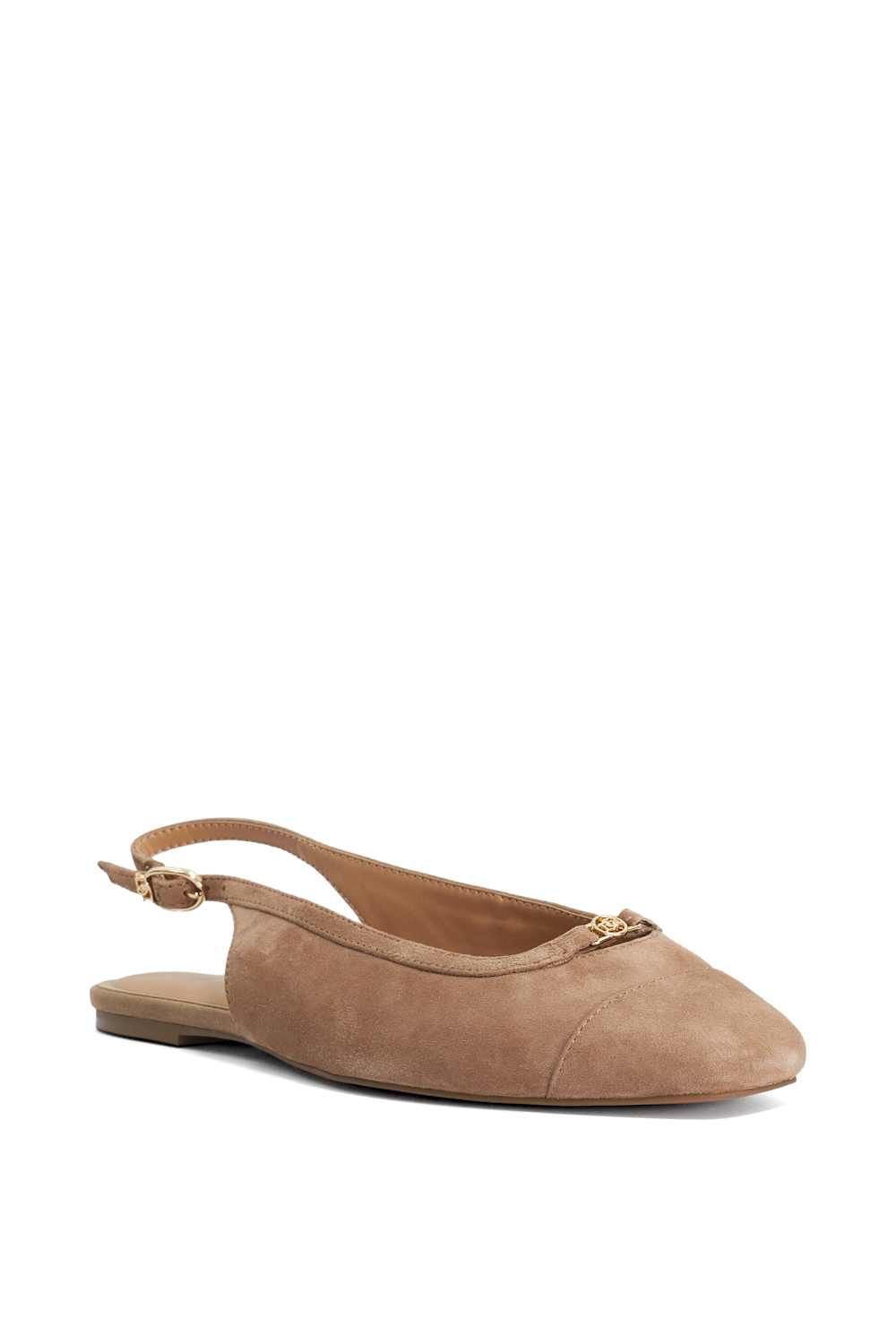 Dune London Wide Fit 'Hanna' Suede Ballet Pumps